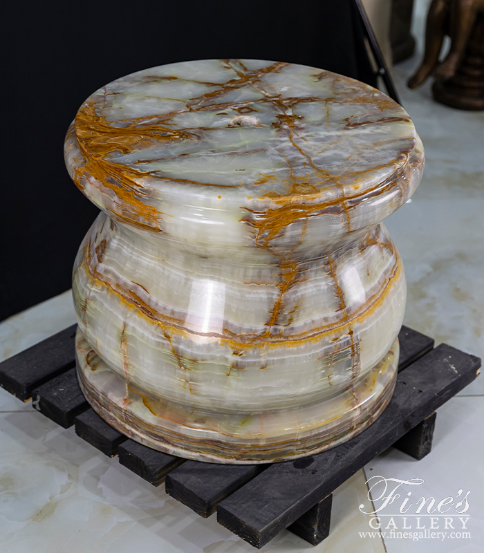 Marble Bases  - A Rare And Beautiful Onyx Pedestal For Large Art - MBS-267